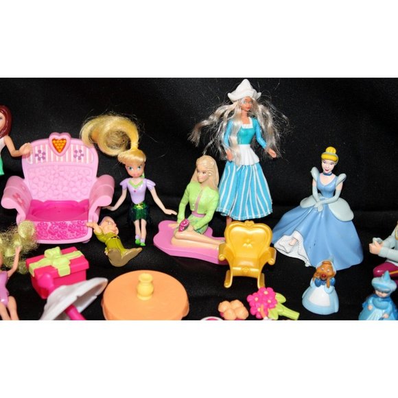 72 Pc Large Doll Lot LPS MLP Polly Pocket Disney Barbie Tea Party Picnic Fairy - Picture 3 of 9